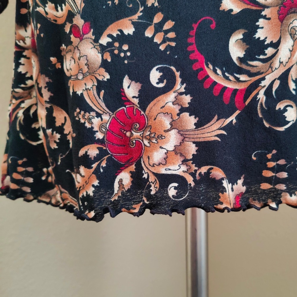 Savvy Baroque Floral Bell Sleeve Dress Grunge Whimsigoth Boho Fairycore Y2K‎ L - Picture 4 of 12